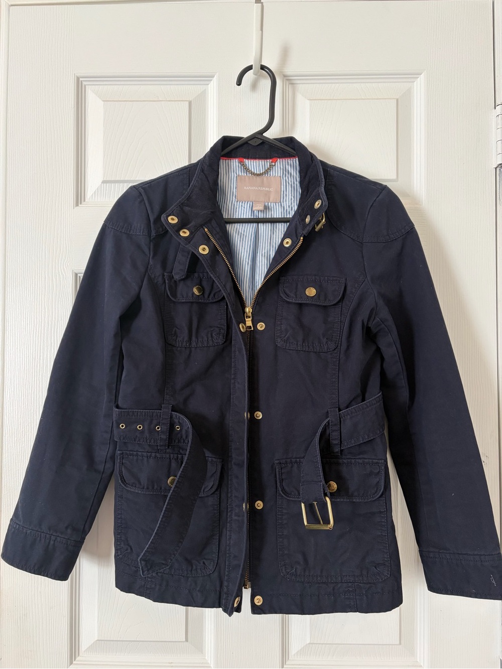 Banana Republic Navy Utility Jacket with Belt